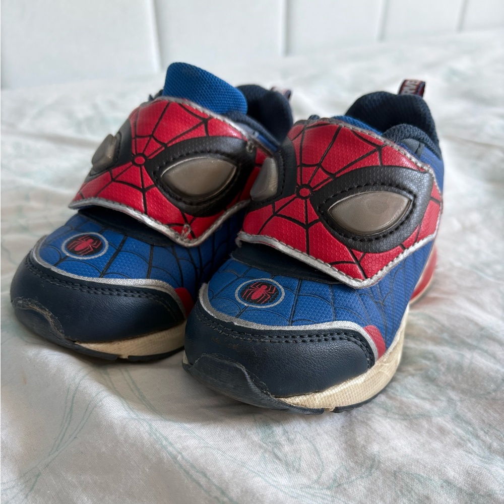 Marvel Kids Light Up Sneakers - Red and Blue Spider-Man Design